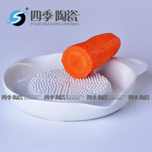 宝宝婴儿辅食研磨盘双口蒜泥防滑
