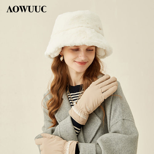 aowuuc手套女士秋冬骑行开车全指