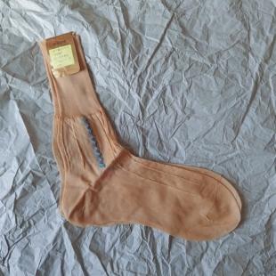 七八十年代锦纶提花丝袜子25码女士生库存老货金鼠老式袜子一双价