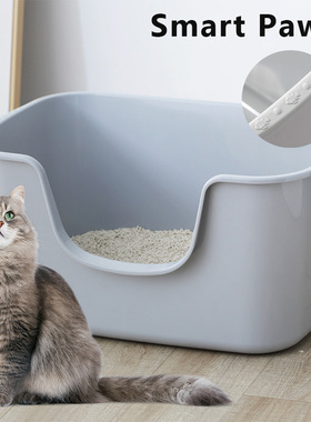 Smart Paws 特大号敞开式猫砂盆64X42X33 加高猫厕所送铲子