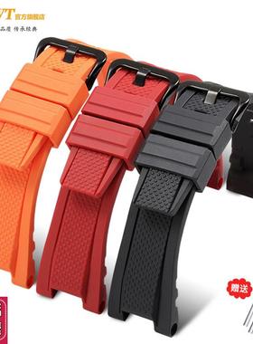 适配卡西欧钢铁之心硅胶手m表带GSTW300/B100/400G/S310/410橡胶