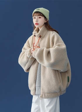 libetter25AW休闲中性风冬季宽松百搭羊羔毛宽松大码情侣棉衣外套