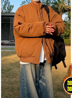 libetter25AW棉衣美拉德立领飞行夹克廓形高街棒球服加棉加厚外套