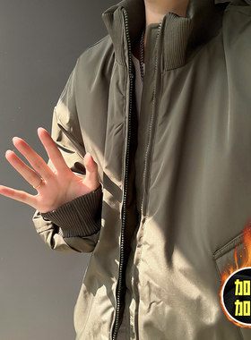 lilbetter棉衣美拉德立领飞行夹克廓形高街棒球服加棉加厚外套