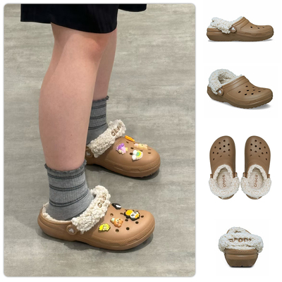 Crocs卡骆驰经典羊茸洞洞鞋