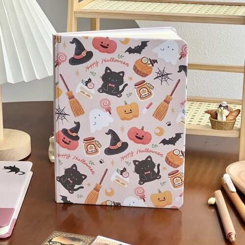魔法小黑猫A5硬壳加厚笔记手帐本