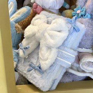 蝴蝶结毛绒卡册A5少女心粉色拍立得3寸小卡收纳本蓝追星活页相册