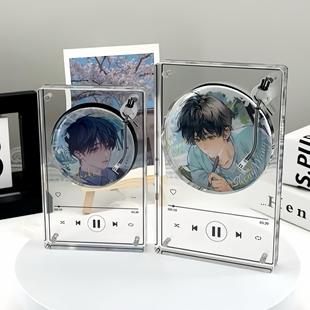 音乐播放器吧磁吸唧砖CD唱片谷美徽章收纳展示架亚克力谷子摆件