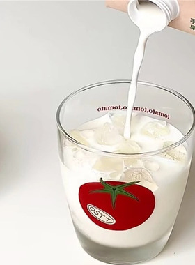 简约透明OSTT伟大的番茄玻璃杯果汁牛奶咖啡大容量耐高温水杯子