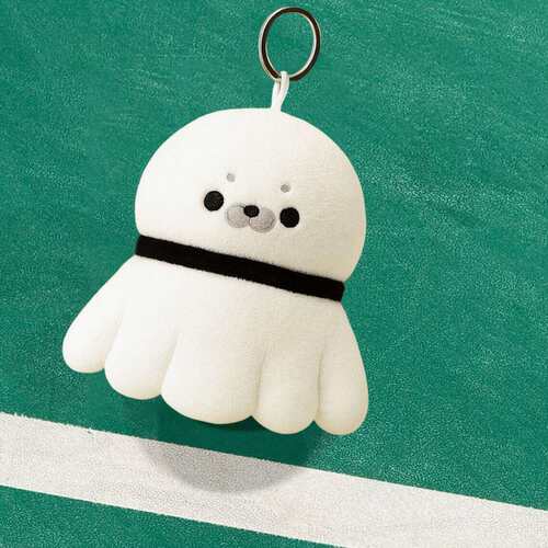 羽毛球小海豹毛绒包挂件钥匙扣