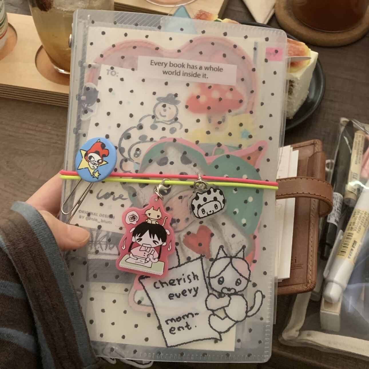 可爱简约波点小猫A6手账活页本高颜值学生日记本笔记本便携记事本,文具电教/文化用品/商务用品,手帐/日程本/计划本,淘宝优惠券,粉丝福利购,淘宝优惠卷