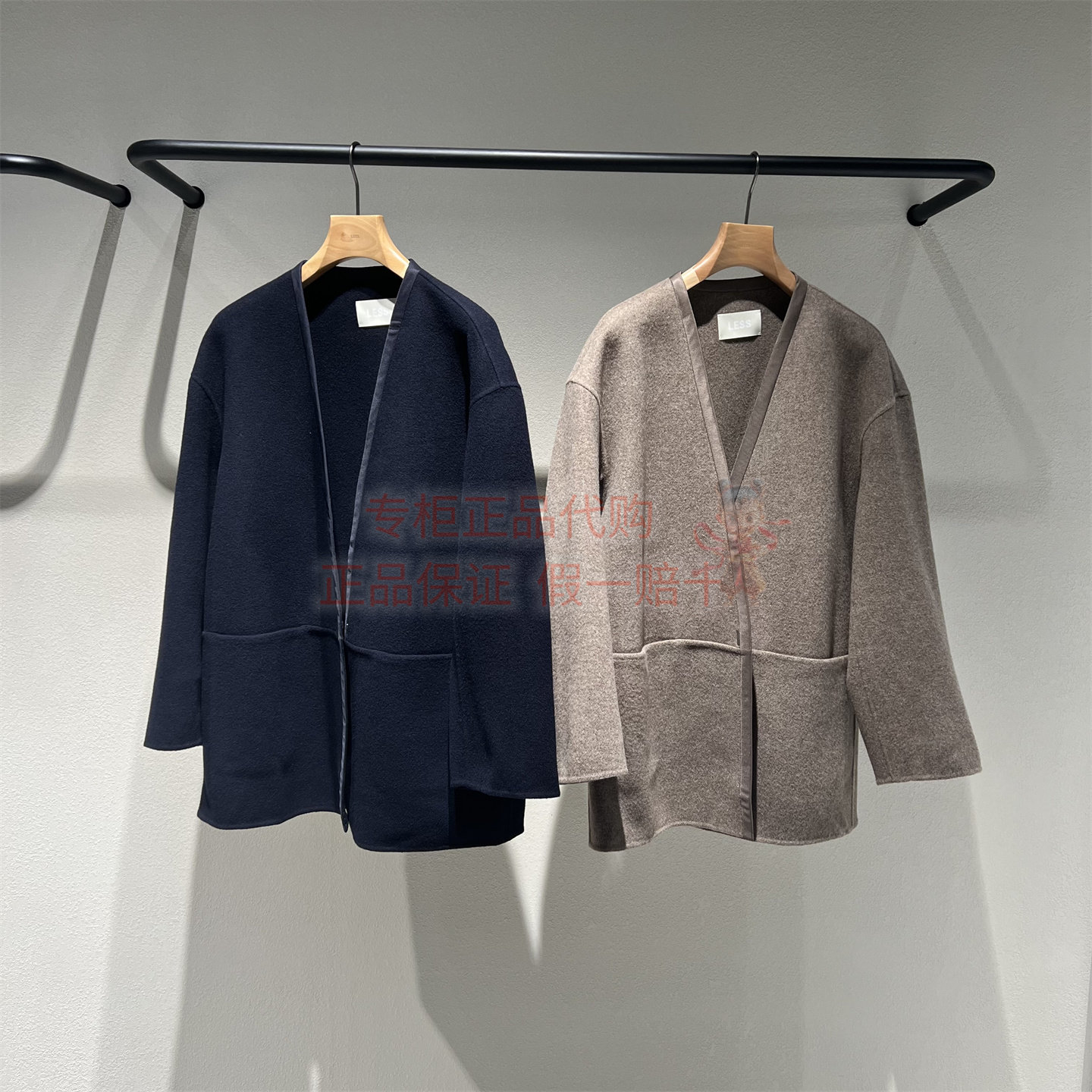 现货 LESS 2025冬商场同款 口袋双面呢大衣含山羊绒中长2PA815740,女装/女士精品,毛呢外套,淘宝优惠券,粉丝福利购,淘宝优惠卷