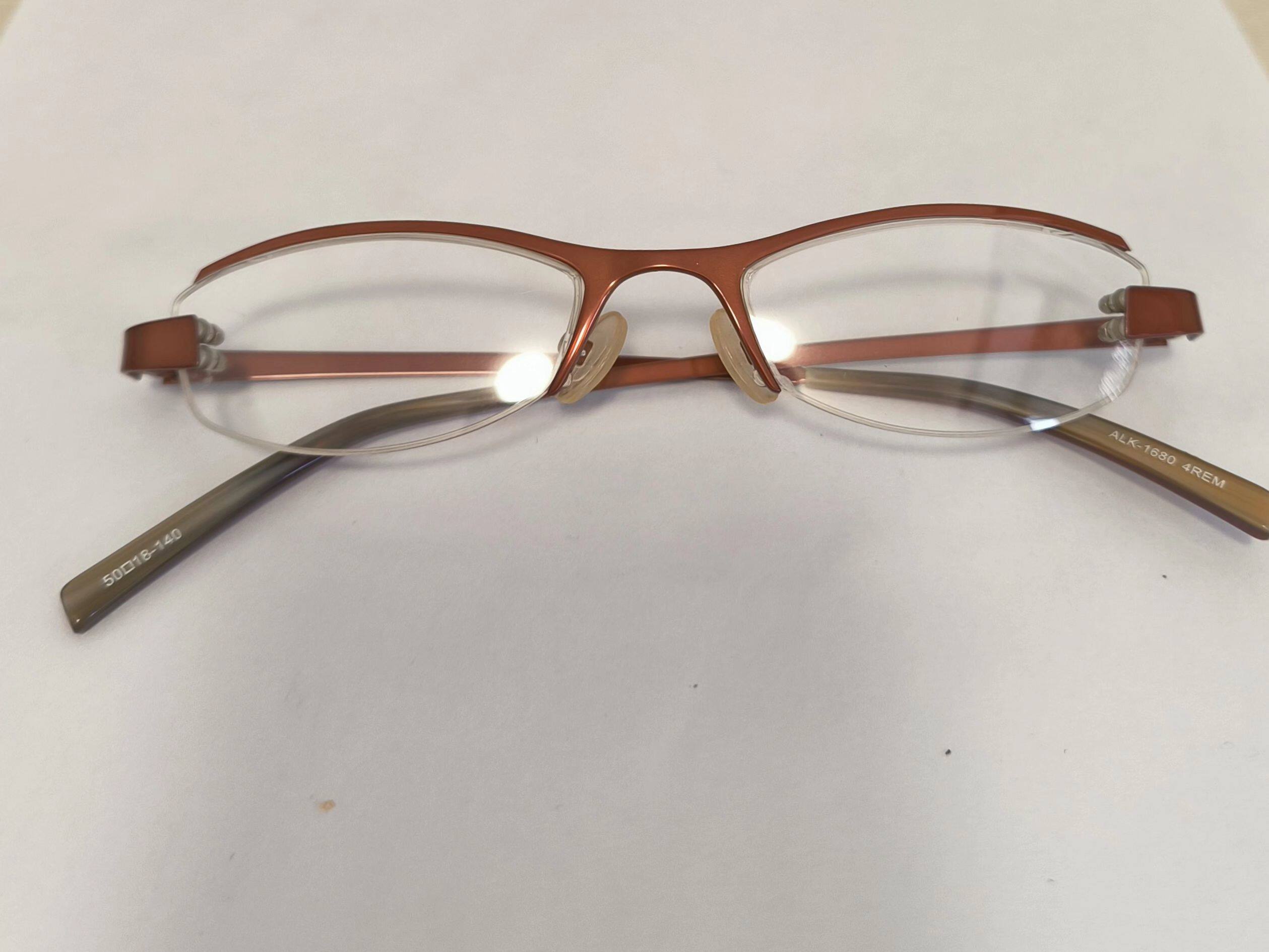 外贸原单眼镜框中小脸型男女士近视镜眼睛框架半框架棕红色