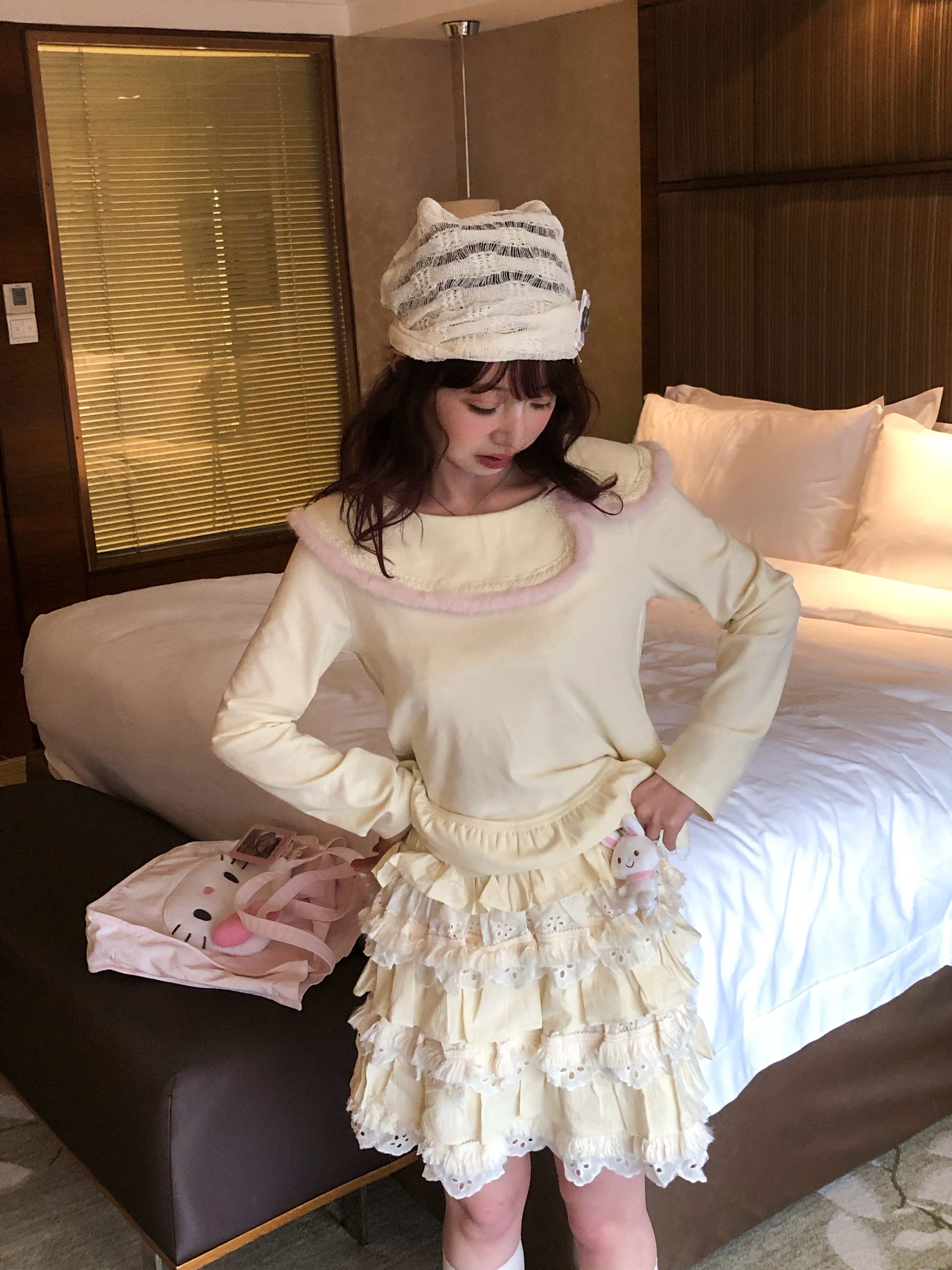 甜玫瑰rosecandy·11.1 20:00新品·古着感毛领俏皮蛋糕裙套装