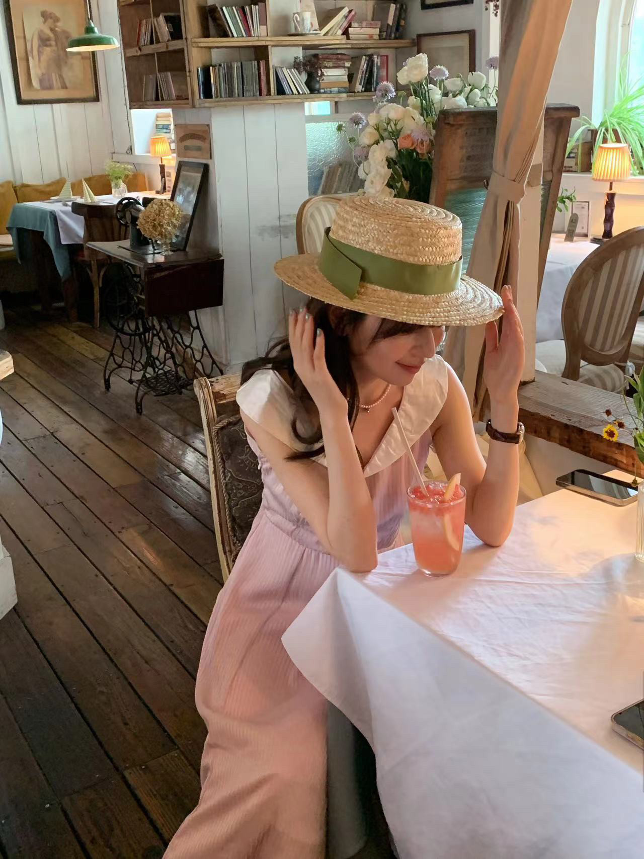 甜玫瑰rosecandy·夏日甜心·日系粉色条纹海军领连衣裙