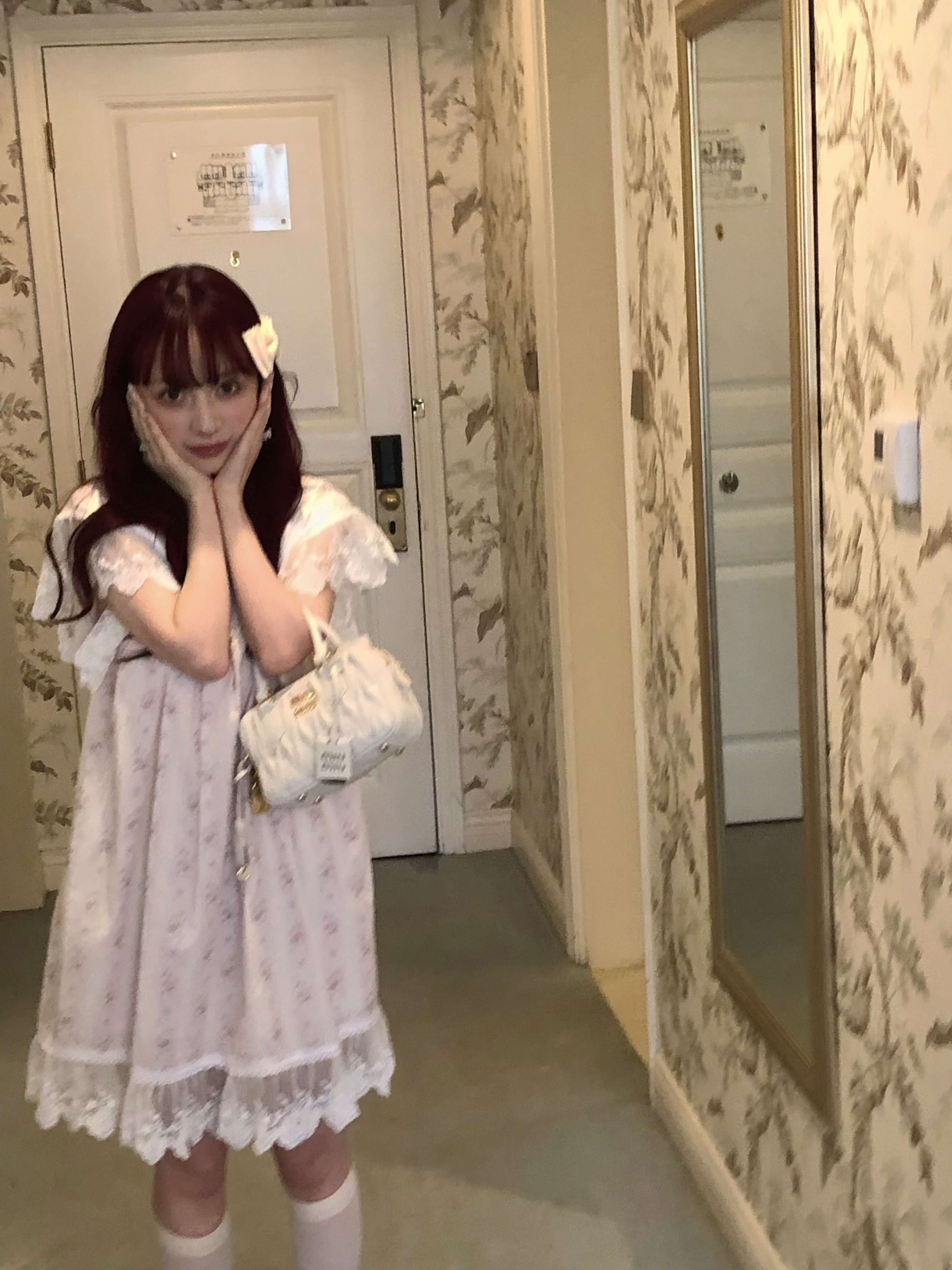 甜玫瑰rosecandy·bella·古着感碎花飞袖娃娃裙