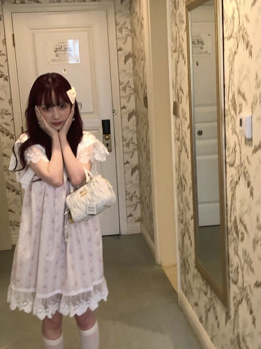 甜玫瑰rosecandy·bella·古着感碎花飞袖娃娃裙