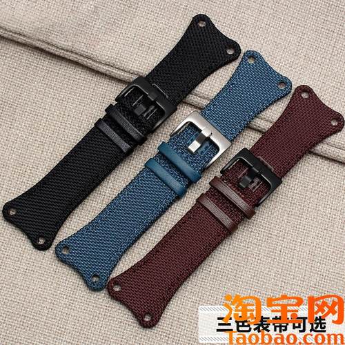 帆布真皮底手表带适配CK手表K4B384B3K4B371B6K4B371B.3男表配件