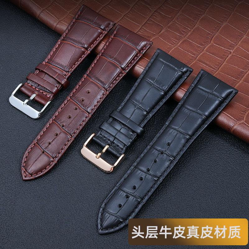 适配7七个星期五手表带真皮男配件28mmseGvenfriday表带头层牛皮