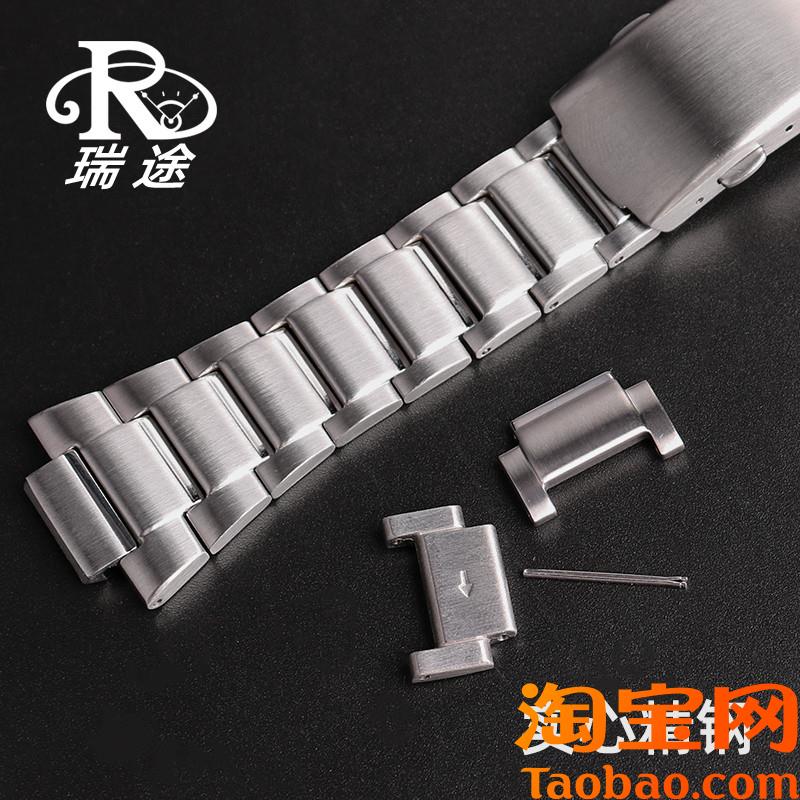 实心精钢手表带男适配casio卡西欧EdifiEceEFB-680ECB10YD表带男