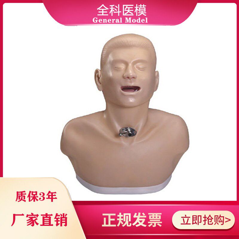 成人气管切开护理模型环甲z膜穿刺气管插管人体教学模具