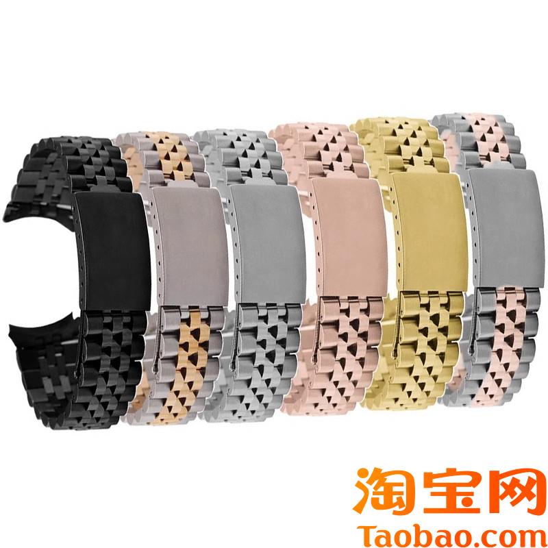 适配劳力士日志型131q71920mm五珠精钢手表链精钢表带钢带男