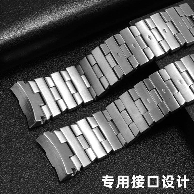 适配沛纳海PAM441111手表男士钢带弯头弧口不P锈精钢手表带链24MM