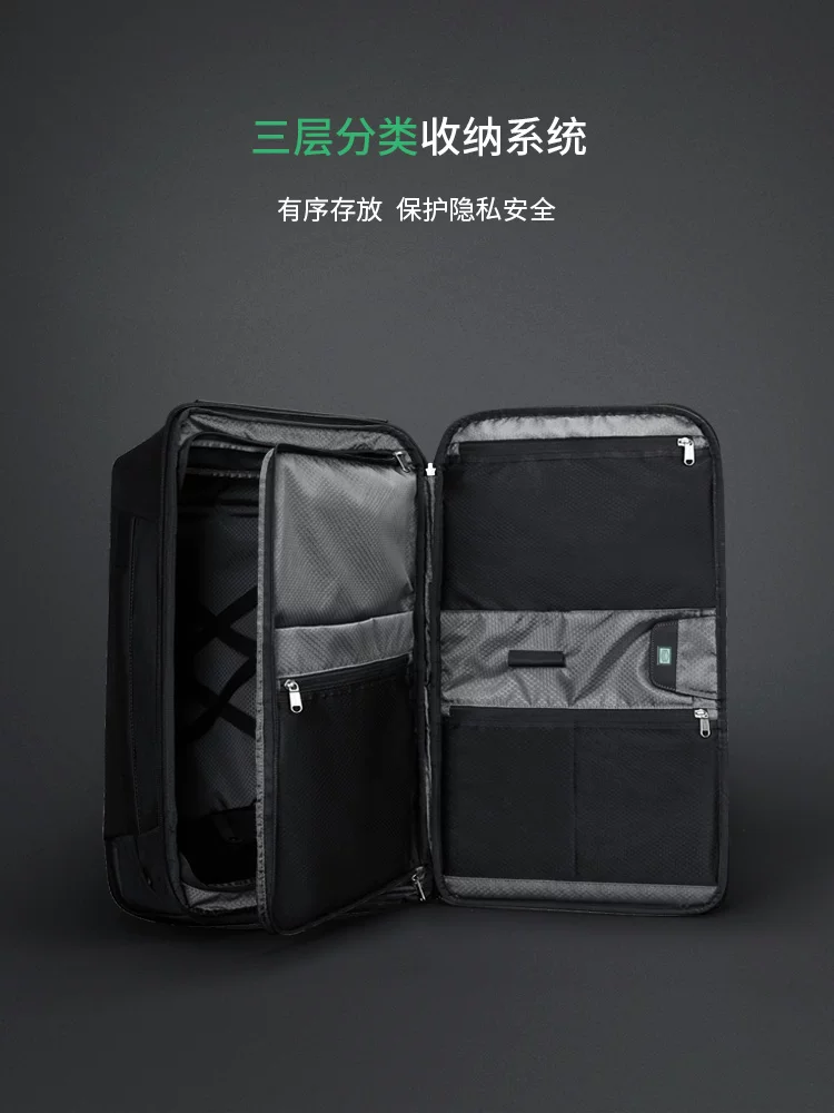 Capacious backpack for traveling, durable laptop, business version