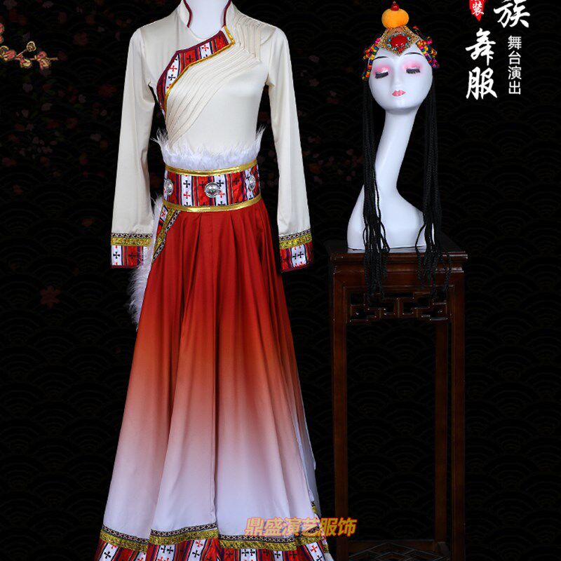 少数民族藏族舞蹈服装舞台演x出服饰艺考晚会学校文艺汇演舞服摆