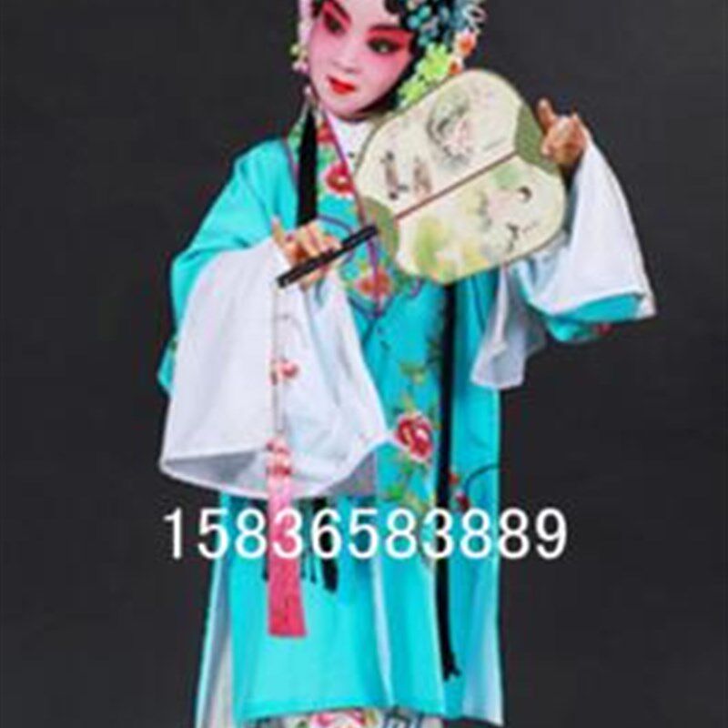 影视古装演出服戏曲服装舞蹈x演出服装儿童花旦小姐女披青衣花旦
