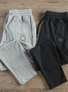 夏季新款弹力透气直口卫裤男宽松直筒运动裤子男美式休闲灰色卫裤