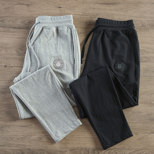 夏季新款弹力透气直口卫裤男宽松直筒运动裤子男美式休闲灰色卫裤