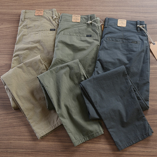 夏季轻薄日常男士休闲裤新款爆款烟灰色开车全棉微弹小直筒长裤子