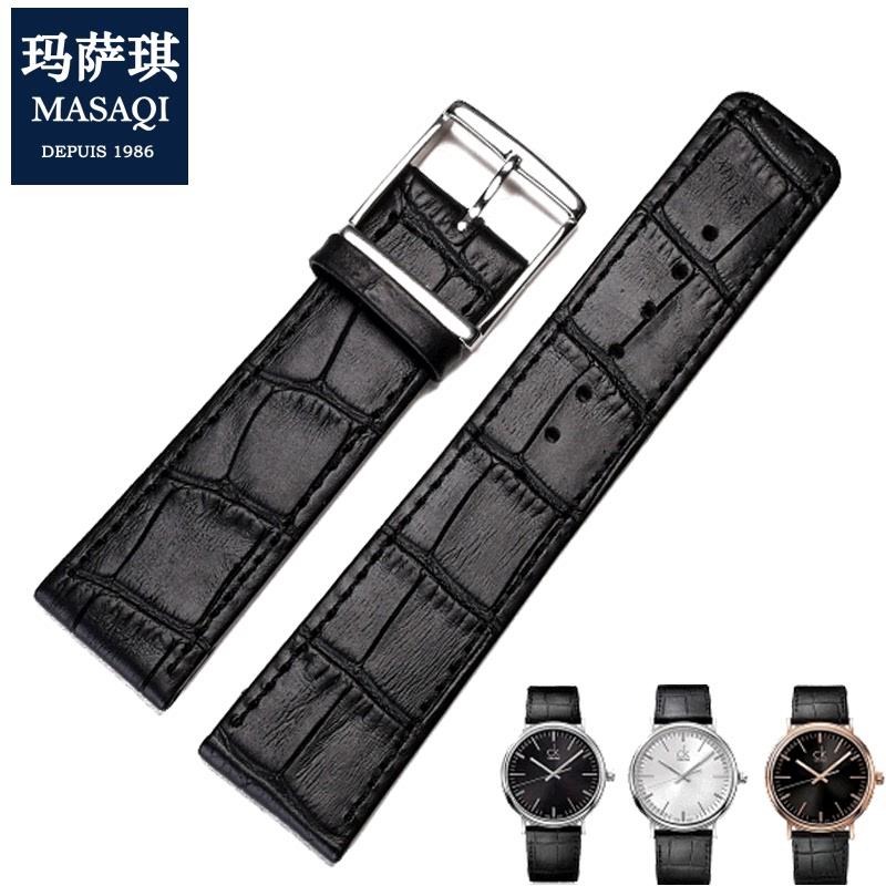 玛萨琪适合CK真皮表带Kp3W216C1黑色表带皮带K3W211C1手表链