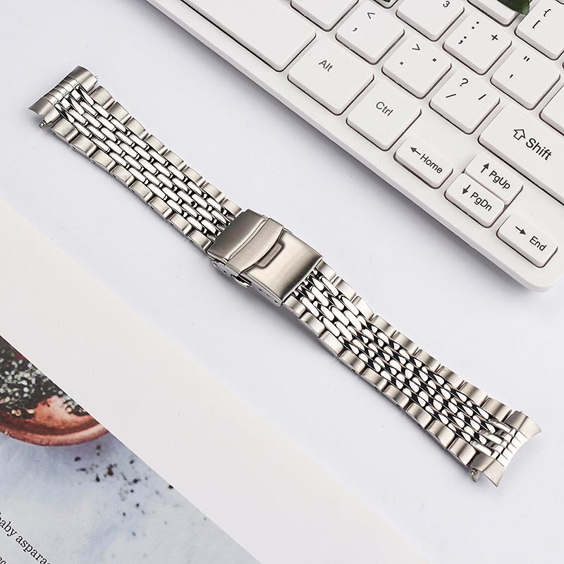 表带男七珠钢带适用于SEIKO精工5号/浪琴名匠不锈钢T表带配件22mm