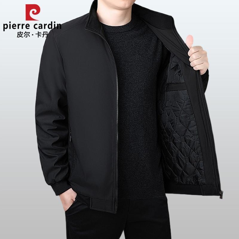 皮尔卡丹高档男士秋冬外套新款棉衣中年男士冬季棉服加绒加厚夹克