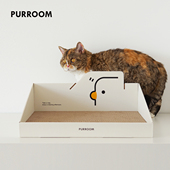 PURROOM靠背沙发斜口盒猫抓板猫窝躺平大尺寸磨爪瓦楞纸猫咪玩具