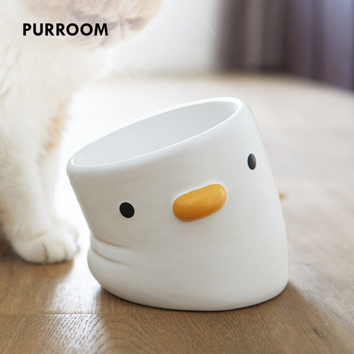 purroom原创加高预防黑下巴猫碗