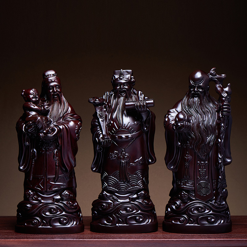 康御红黑檀木中式福禄寿三星