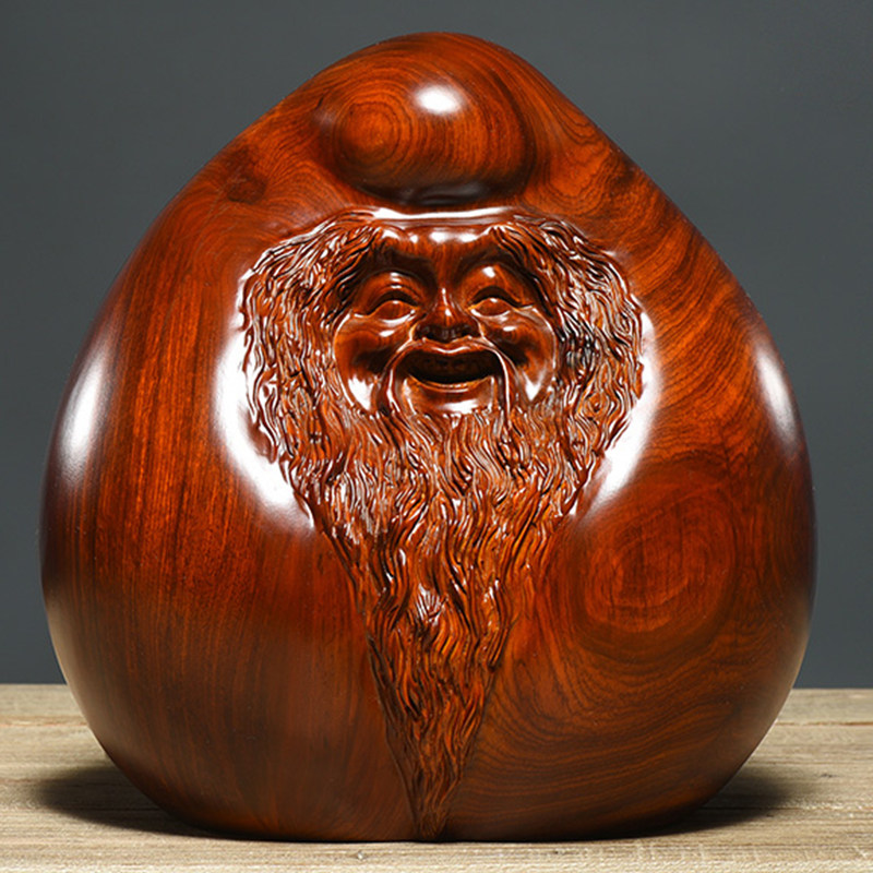 匠心雕刻寿星公花梨木中式