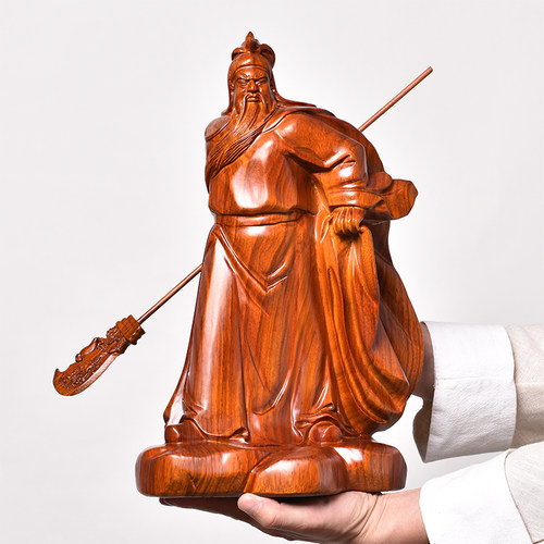明清古典花梨木关公摆件