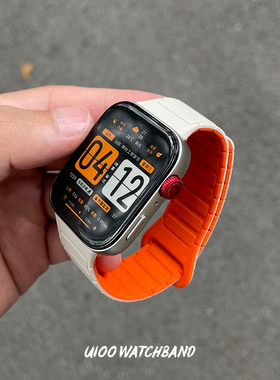 适用华为fit3/fit4/fit4pro表带回环双色硅胶强力磁吸运动款男女