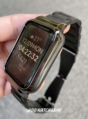 UIOO适用小米手环9pro表带金属不锈钢三株钢带高级红米watch6表带