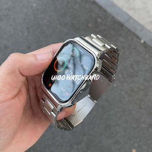 UIOO适用红米watch6 4表带三珠钢带金属高级小米手环9Pro表带