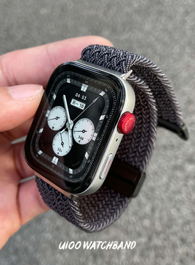 UIOO适用华为fit3/fit4/fit4pro表带尼龙编织回环磁吸扣时尚男女