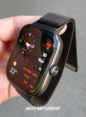 UIOO适用红米watch6/5/4表带金属磁吸米兰尼斯小米手环8/9Pro表带