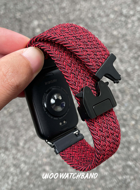 UIOO适用小米手环8Pro/9Pro表带降落伞扣编织红米手表6/5表带时尚