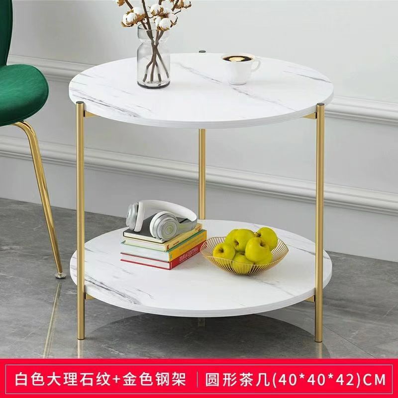 卧室简约出租房客厅简易圆形小茶几北欧小圆桌茶几沙发边几阳台