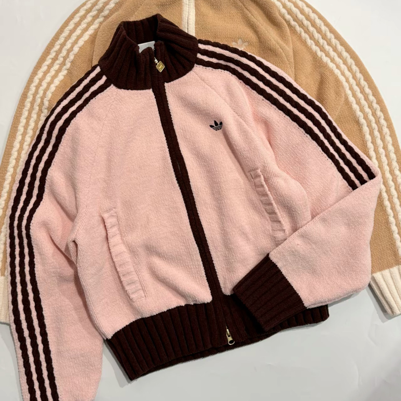 阿迪达斯三叶草外套女复古三条杠立领针织毛衣上衣 KV8866 KV8867,运动服/休闲服装,运动茄克/外套,淘宝优惠券,粉丝福利购,淘宝优惠卷