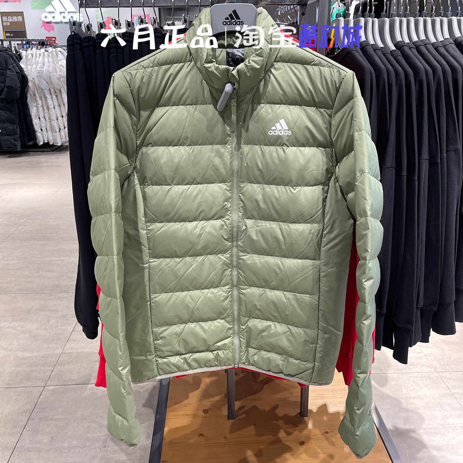 阿迪达斯男轻薄羽绒服修身上衣